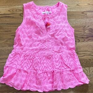 Vineyard Vines Pink Eyelet Blouse